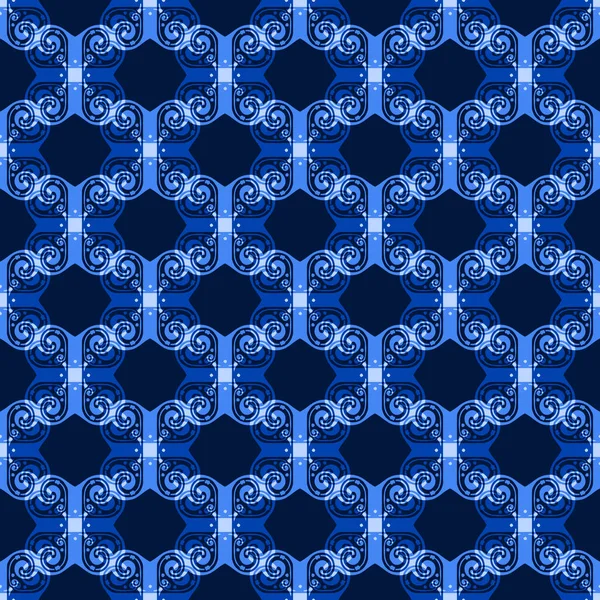 Decorative Seamless Pattern Trendy Blue Color Tiles Can Combined Each — Stock Photo, Image