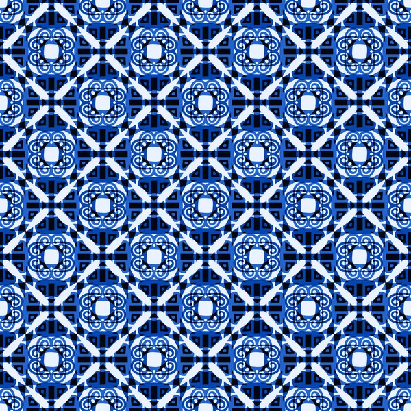 Decorative Seamless Pattern Trendy Blue Color Tiles Can Combined Each — Stock Photo, Image