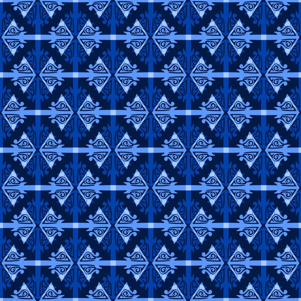 Dekoratív Zökkenőmentes Minta Trendi Kék Színben Csempék Kombinálhatók Egymással — Stock Fotó