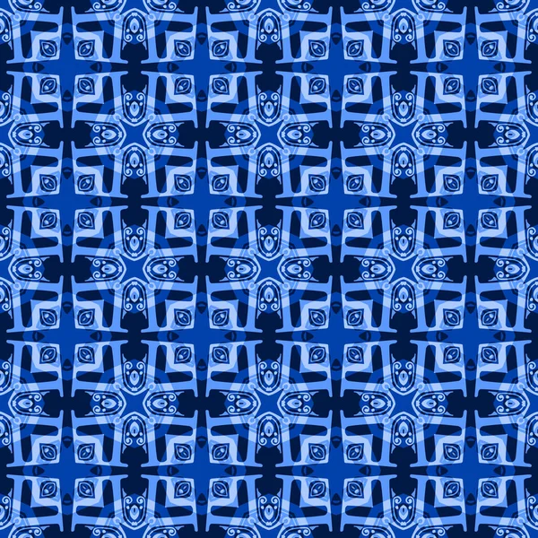Dekoracyjny Bezszwowy Wzór Modnym Kolorze Niebieskim Płytki Można Sobą Łączyć — Zdjęcie stockowe