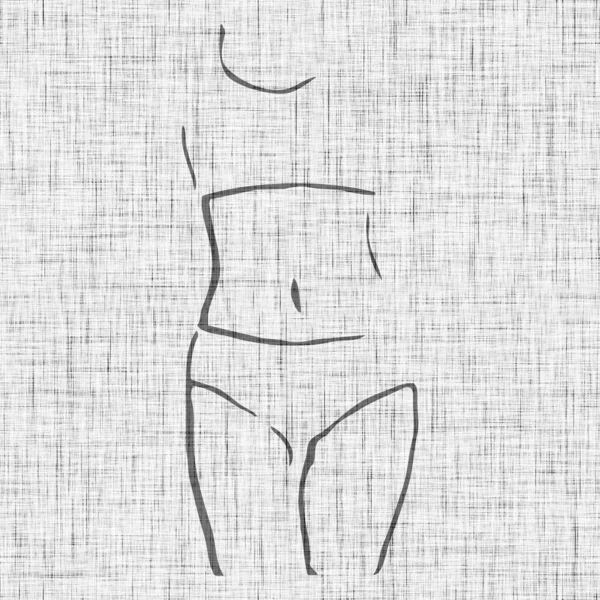 Minimalistyczna Ilustracja Płótnie Okładka Nowoczesna Dekoracja Ścian Sylwetka Kobiety — Zdjęcie stockowe