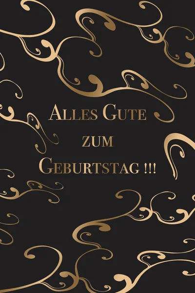Днем Народження Листівки Німеччині Золоті Літери Темному Фоні — стокове фото