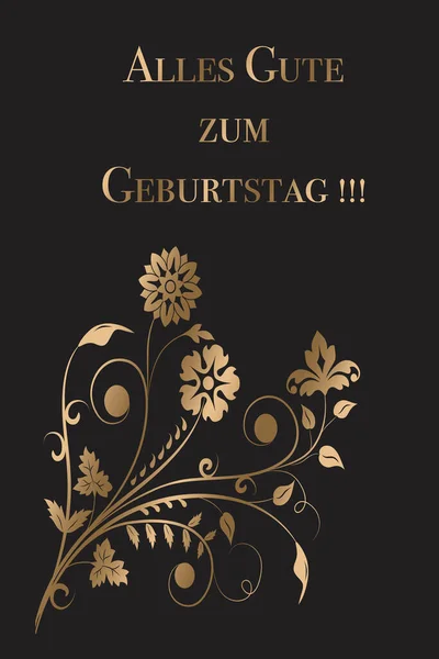 Днем Народження Листівки Німеччині Золоті Літери Темному Фоні — стокове фото
