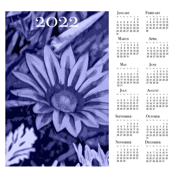 Calendario Botánico Para 2022 Calendario Pared Vertical Para 2022 Semana —  Fotos de Stock