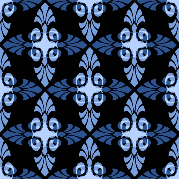 Decorative Seamless Pattern Trendy Blue Color Tiles Can Combined Each — Stock Photo, Image