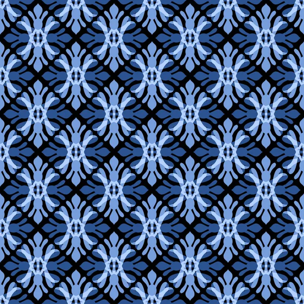 装饰无缝图案在流行的蓝色 瓷砖可以混合在一起 — 图库照片