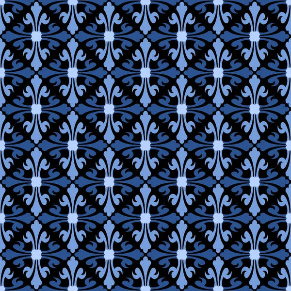 Декоративный Безseamless Узор Трехцветном Синем Цвете Плитки Можно Комбинировать Друг — стоковое фото