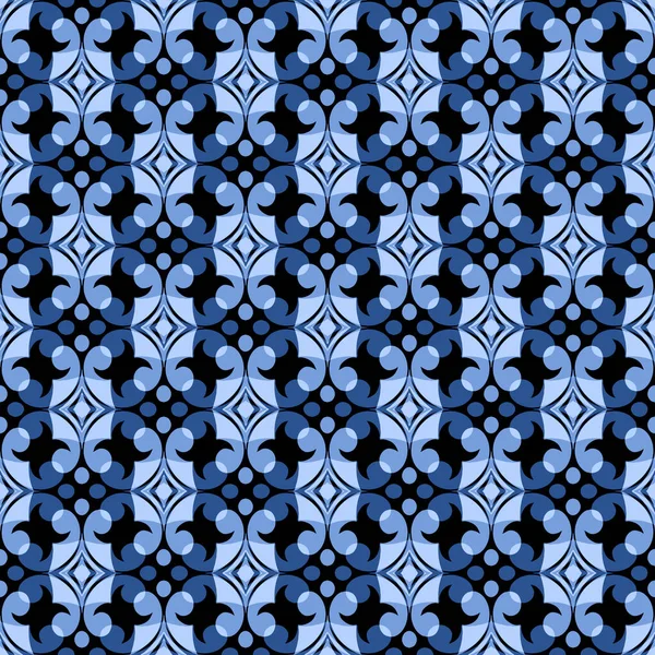 Decorative Seamless Pattern Trendy Blue Color Tiles Can Combined Each — Stock Photo, Image