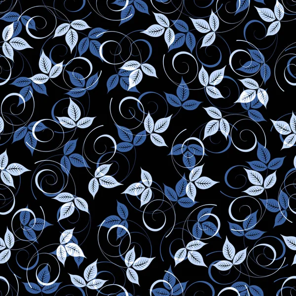Botanisches Nahtloses Muster Trendiger Blauer Farbe Kunst Textilien Dekorationen Alben — Stockfoto