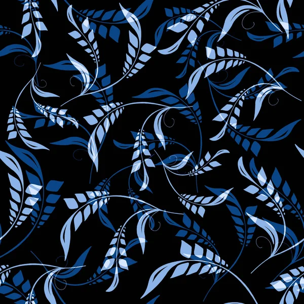 Botanisches Nahtloses Muster Trendiger Blauer Farbe Kunst Textilien Dekorationen Alben — Stockfoto