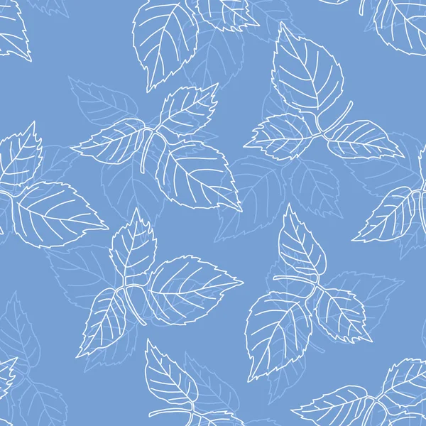 Motif Botanique Sans Couture Couleur Bleue Tendance Art Textiles Décorations — Photo