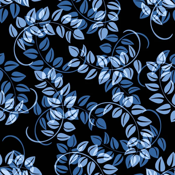 Ботанічний Безшовний Візерунок Модному Синьому Кольорі Мистецтво Текстиль Прикраси Альбоми — стокове фото