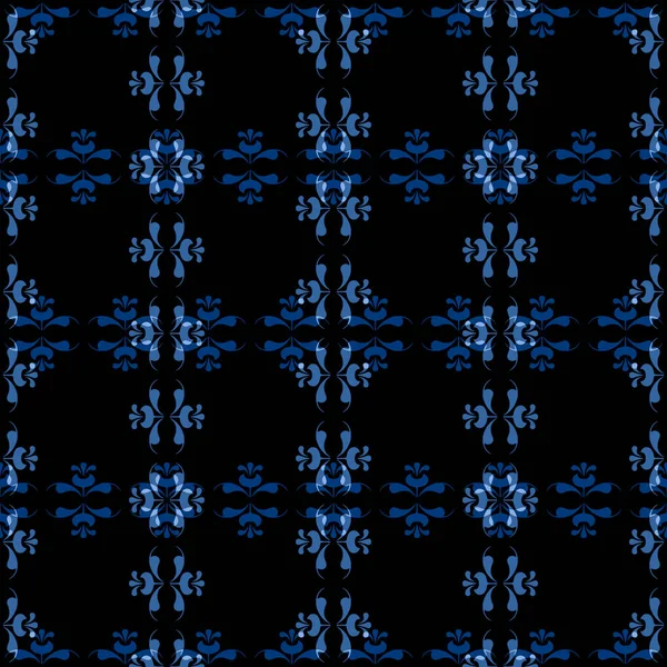 Decorative Seamless Pattern Trendy Blue Color Tiles Can Combined Each — Stock Photo, Image