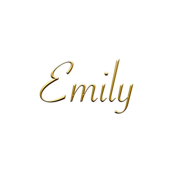 Emily Nome Femminile Icona Oro Sfondo Bianco Caratteri Decorativi Modello — Foto Stock