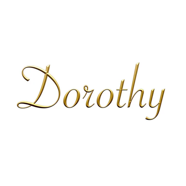 Dorothy Vrouwelijke Naam Goud Icoon Witte Achtergrond Decoratief Lettertype Model — Stockfoto