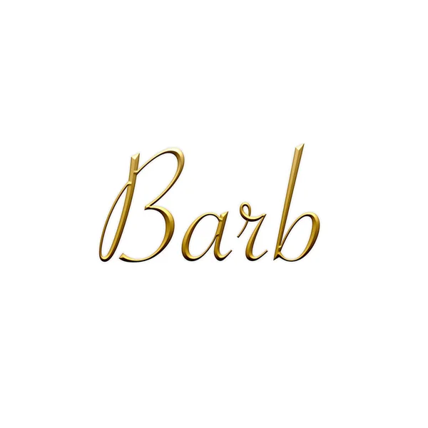 Барб Жіноче Золота Іконка Білому Тлі Декоративний Шрифт Шаблон Логотип — стокове фото