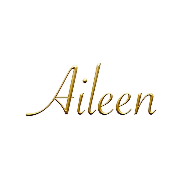 Aileen Nome Feminino Ícone Dourado Sobre Fundo Branco Fonte Decorativa — Fotografia de Stock