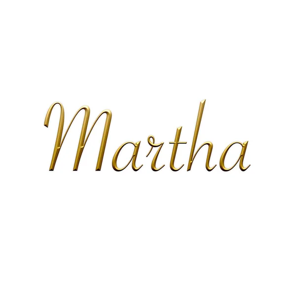 Martha Nom Féminin Icône Sur Fond Blanc Fonte Décorative Modèle — Photo