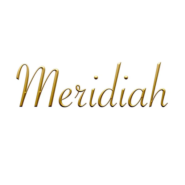 Меридія Жіноче Золота Ікона Білому Тлі Декоративний Шрифт Шаблон Логотип — стокове фото