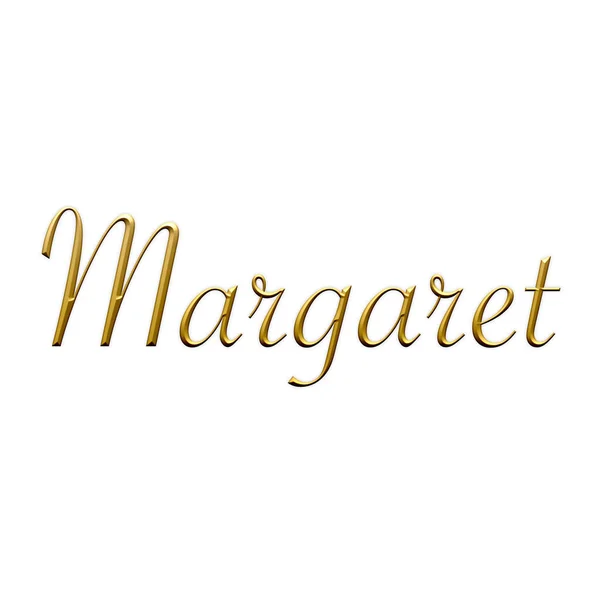 Margaret Nome Feminino Ícone Dourado Sobre Fundo Branco Fonte Decorativa — Fotografia de Stock
