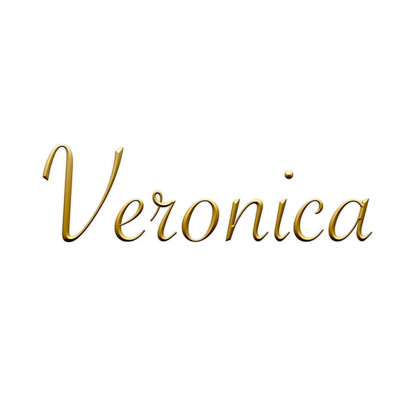 Veronica Weiblicher Name Gold Symbol Auf Weißem Hintergrund Dekorative Schrift — Stockfoto