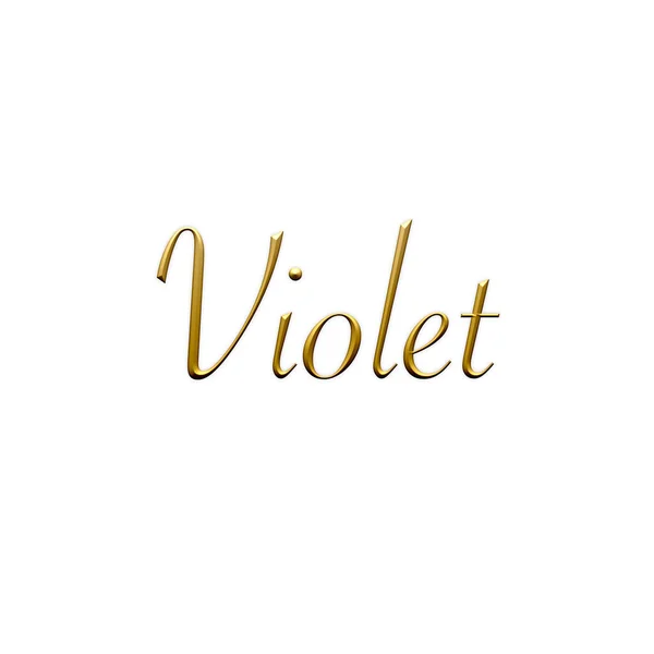 Violet Nom Féminin Icône Sur Fond Blanc Fonte Décorative Modèle — Photo