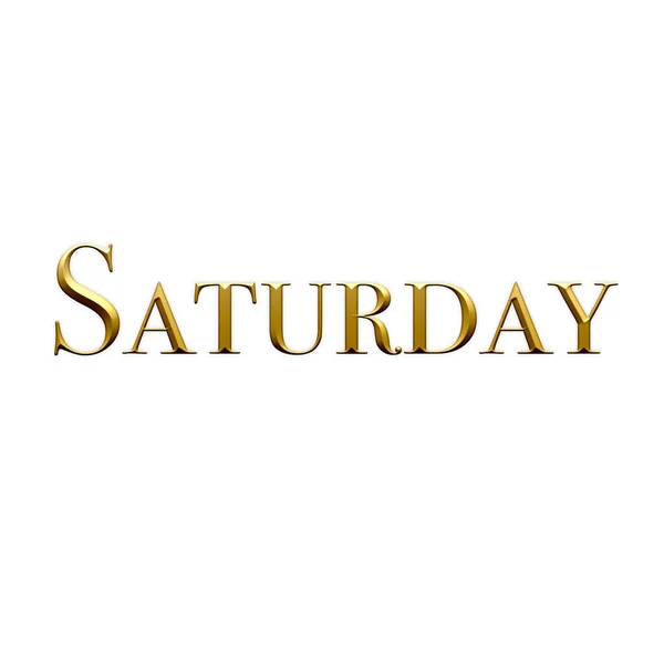Cumartesi Haftanın Günü Beyaz Arka Planda Altın Simgesi Şablon Logo — Stok fotoğraf