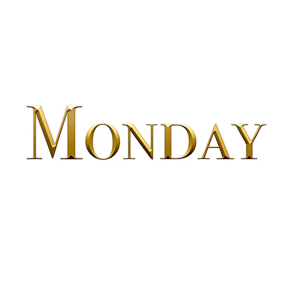 Понеділок День Тижня Золота Іконка Білому Тлі Шаблон Логотип — стокове фото