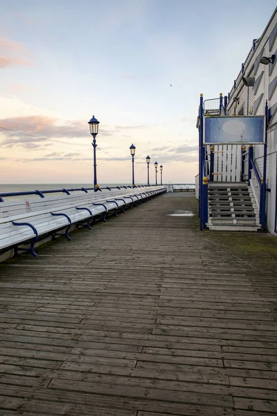 February 2022 Landscape Sea View Eastbourne Pier East Sussex England — Stock Photo, Image