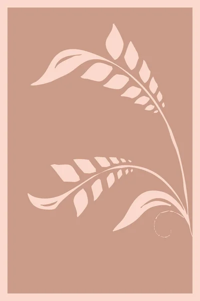 Artă Botanică Perete Desen Artă Linie Formă Abstractă Model Abstract — Fotografie, imagine de stoc