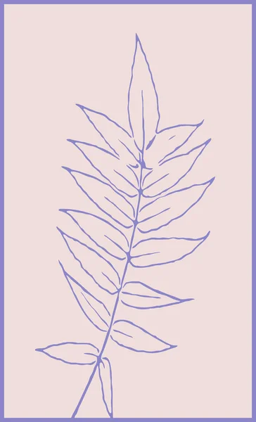 植物壁アート 抽象的な形の線画 額装壁プリント キャンバスプリント ポスター 家の装飾のためのミニマリストデザイン — ストック写真