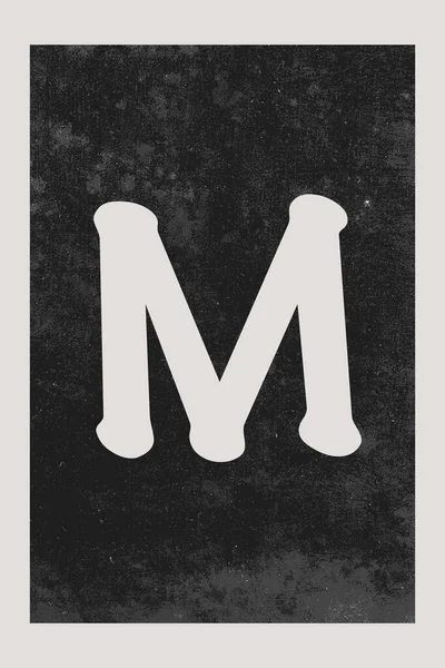 Letter Dark Background Minimalist Mid Century Art Print Vintage — Stock Photo, Image