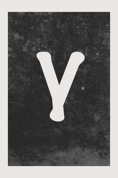 字母Y在黑暗的背景 简约中世纪艺术印刷品 — 图库照片