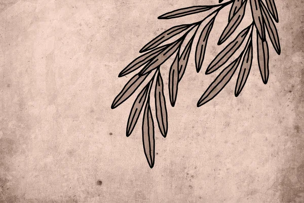 Neutral Rustik Väggkonst Botanisk Illustration Som Kan Tryckas Modern Väggdekoration — Stockfoto