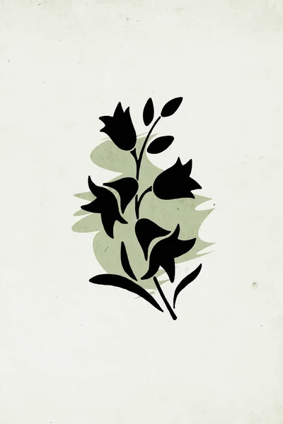 Semleges Falművészet Nyomtatható Botanikai Illusztráció Modern Faldekoráció Szobának Modern Ház — Stock Fotó