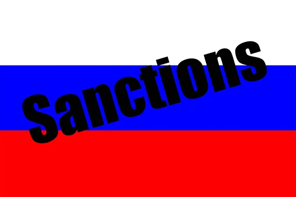 Sanciones Contra Rusia Impuestas Por Los Países Occidentales Bandera Rusia — Archivo Imágenes Vectoriales