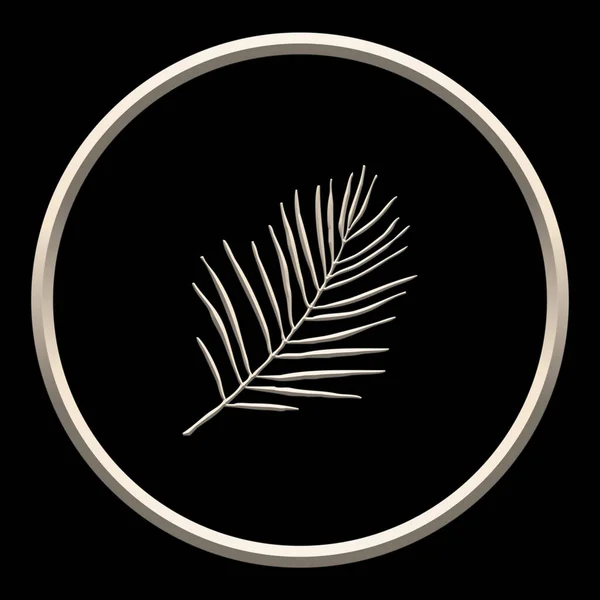 Ícone Prata Sobre Fundo Preto Design Logo Para Site Folhas — Fotografia de Stock