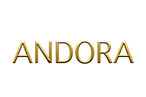 Andora Golden Letters Symbol White Background Illustration — Stock Photo, Image