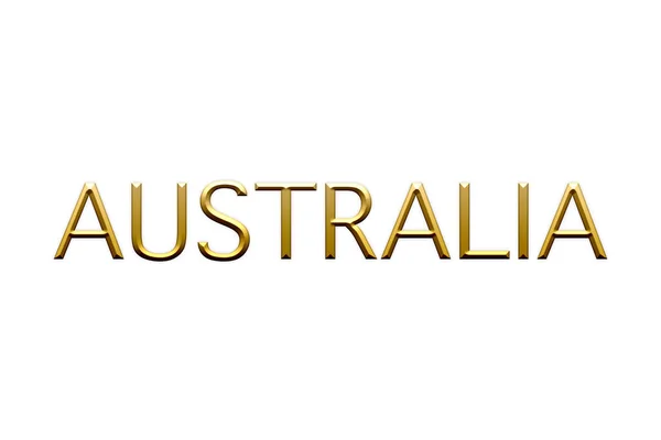 Australien Goldene Buchstaben Symbol Auf Weißem Hintergrund Illustration — Stockfoto