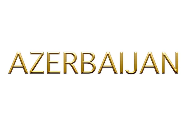 Azerbejdżan Złote Litery Symbol Białym Tle Ilustracja — Zdjęcie stockowe