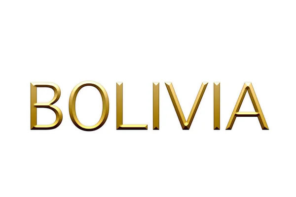 Bolivia Golden Letters Symbol White Background Illustration — Stock Photo, Image