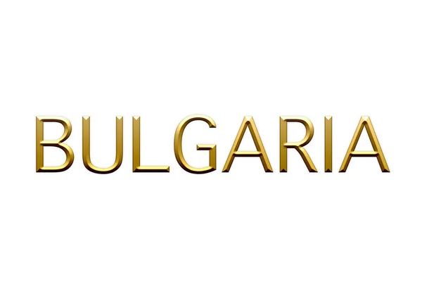 Bulgaria Golden Letters Symbol White Background Illustration — Stock Photo, Image