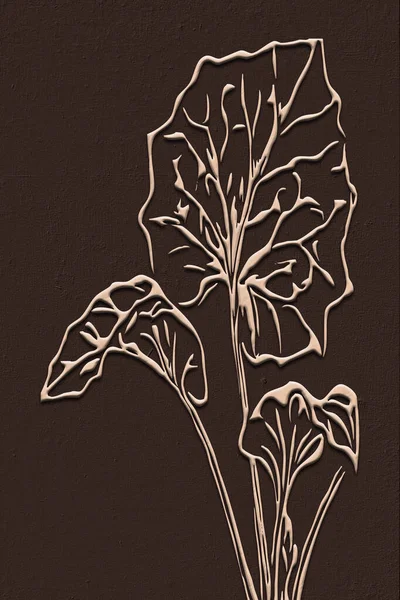 Függőleges Botanikai Illusztráció Minta Borítóhoz Nyomtatáshoz Belső Kialakítás Minimalista Stílusban — Stock Fotó