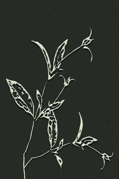 Vertical Botanical Illustration Pattern Cover Printing Interior Design Minimalist Style — Stock Photo, Image