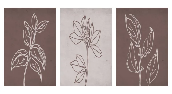 Cartão Botânico Moda Imprimível Use Para Capa Papel Parede Arte —  Vetores de Stock