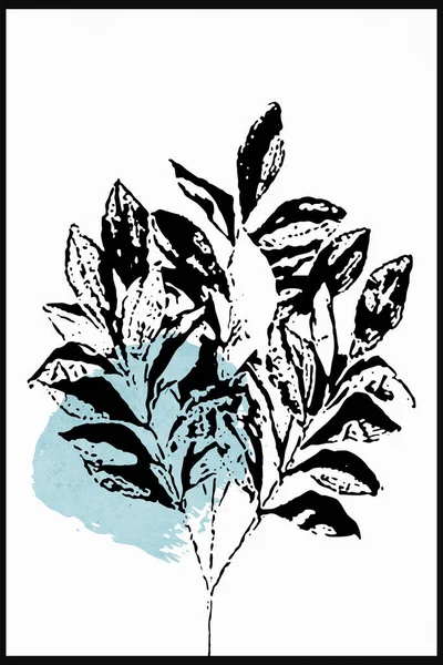 Друкована Модна Ботанічна Картка Використовувати Обкладинки Шпалер Шпалер — стокове фото