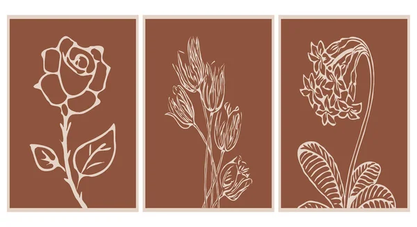 Cartão Botânico Moda Imprimível Use Para Capa Papel Parede Arte —  Vetores de Stock