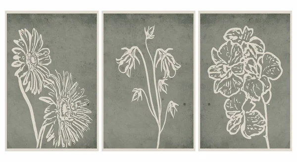 Tarjeta Botánica Moda Imprimible Uso Para Cubierta Papel Pintado Arte — Archivo Imágenes Vectoriales