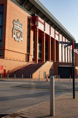 Liverpool, İngiltere - 23 Mart 2022. Liverpool, İngiltere 'deki Anfield Stadyumu manzarası