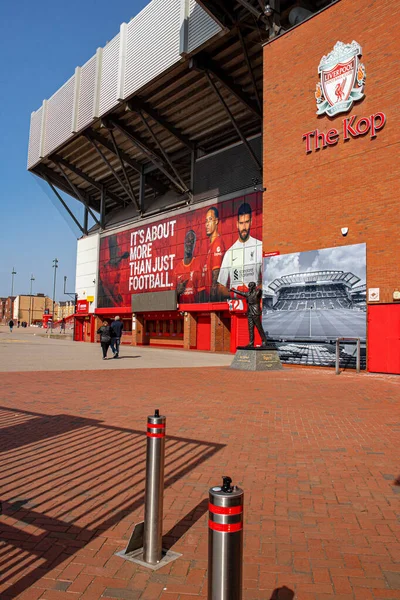 Liverpool England Mars 2022 Utsikt Över Anfield Stadion Liverpool England — Stockfoto